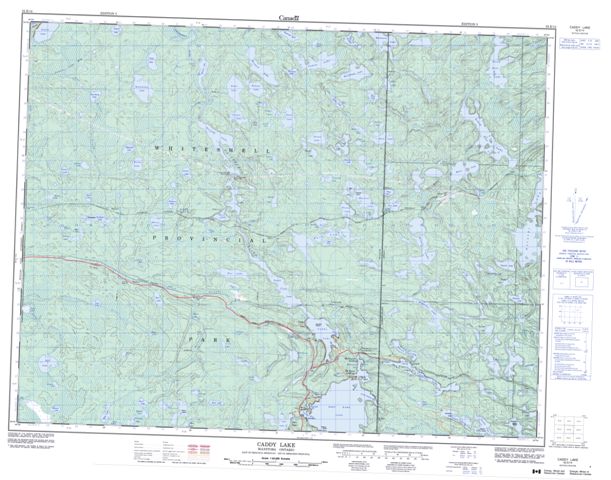Caddy Lake Topographic Paper Map 052E14 at 1:50,000 scale