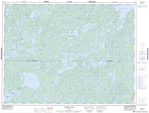 Harris Lake Topographic Paper Map 052F03 at 1:50,000 scale