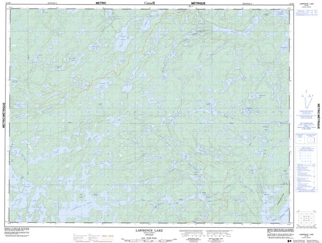 Lawrence Lake Topographic Paper Map 052F06 at 1:50,000 scale