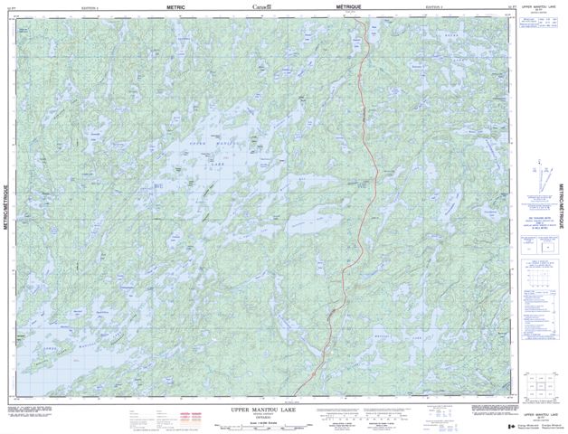 Upper Manitou Lake Topographic Paper Map 052F07 at 1:50,000 scale