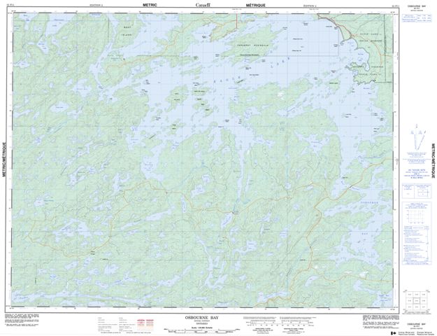 Osbourne Bay Topographic Paper Map 052F11 at 1:50,000 scale