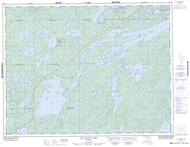 Big Sandy Lake Topographic Paper Map 052F16 at 1:50,000 scale