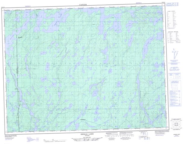 Shikag Lake Topographic Paper Map 052G10 at 1:50,000 scale
