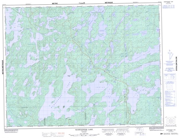 Mameigwess Lake Topographic Paper Map 052G12 at 1:50,000 scale