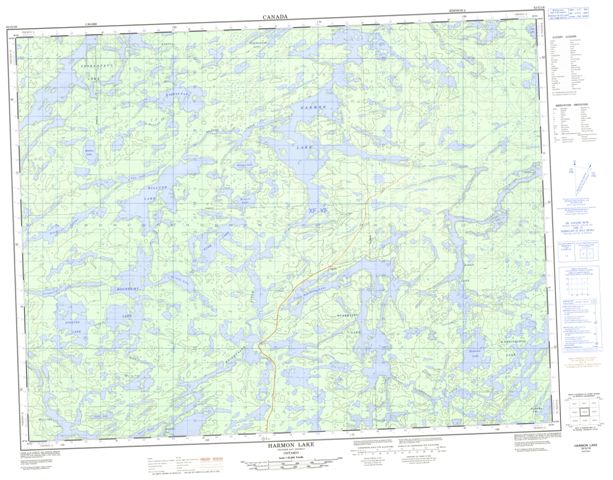 Harmon Lake Topographic Paper Map 052G16 at 1:50,000 scale