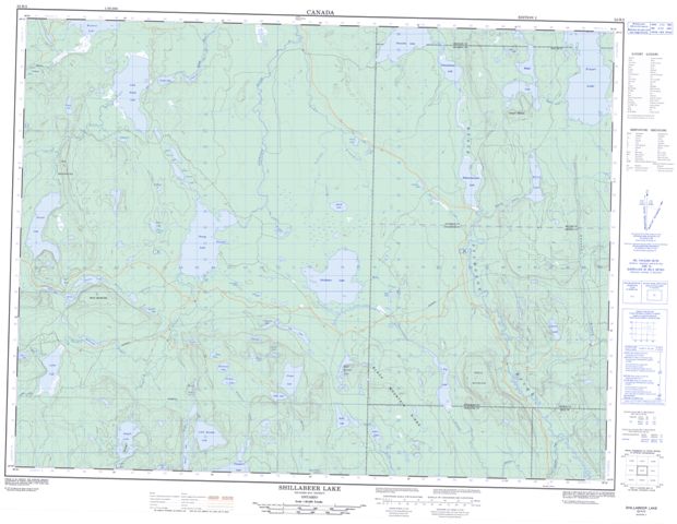Shillabeer Lake Topographic Paper Map 052H02 at 1:50,000 scale