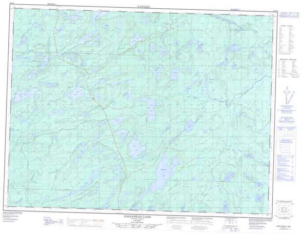 Eaglehead Lake Topographic Paper Map 052H03 at 1:50,000 scale
