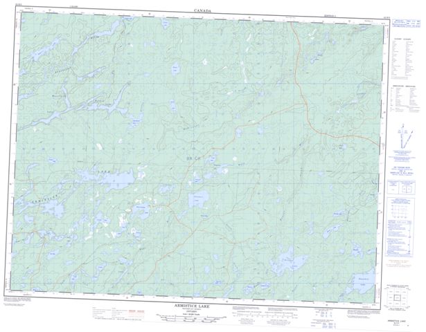 Armistice Lake Topographic Paper Map 052H05 at 1:50,000 scale