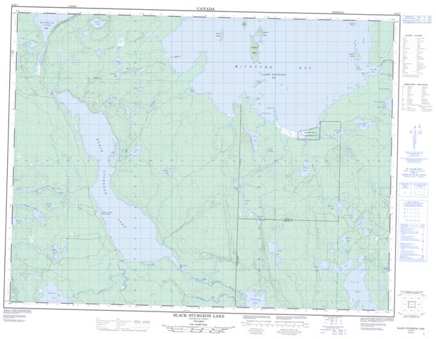 Black Sturgeon Lake Topographic Paper Map 052H07 at 1:50,000 scale