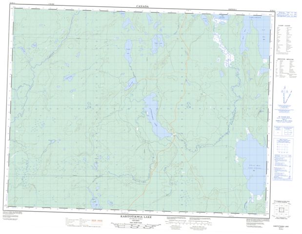 Kabitotikwia Lake Topographic Paper Map 052H11 at 1:50,000 scale