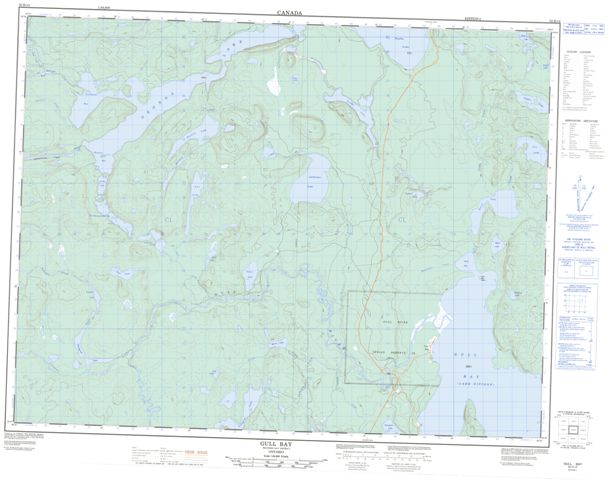 Gull Bay Topographic Paper Map 052H14 at 1:50,000 scale