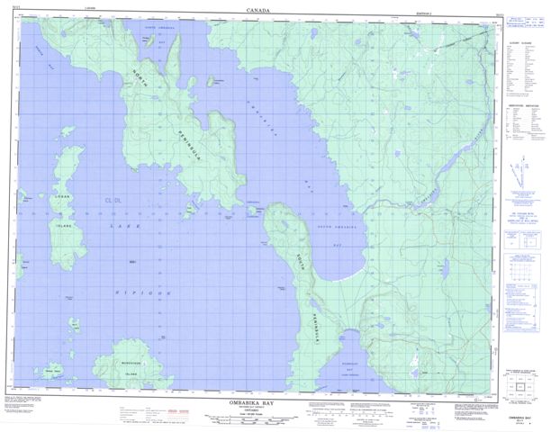 Ombabika Bay Topographic Paper Map 052I01 at 1:50,000 scale