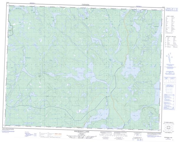 Wigwasan Lake Topographic Paper Map 052I03 at 1:50,000 scale