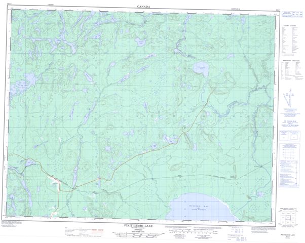 Pikitigushi Lake Topographic Paper Map 052I07 at 1:50,000 scale
