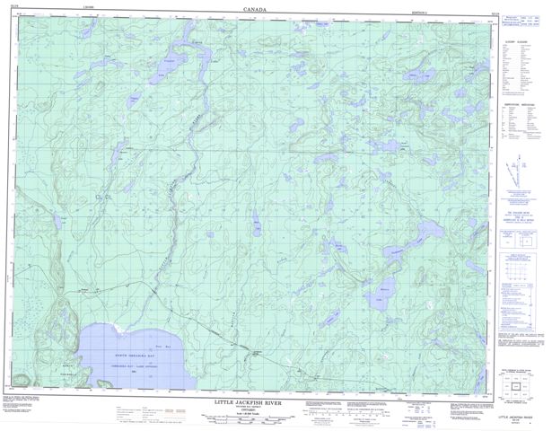 Little Jackfish River Topographic Paper Map 052I08 at 1:50,000 scale