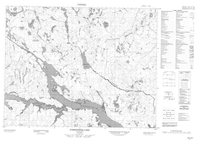D'Orsonnens Lake Topographic Paper Map 052I16 at 1:50,000 scale
