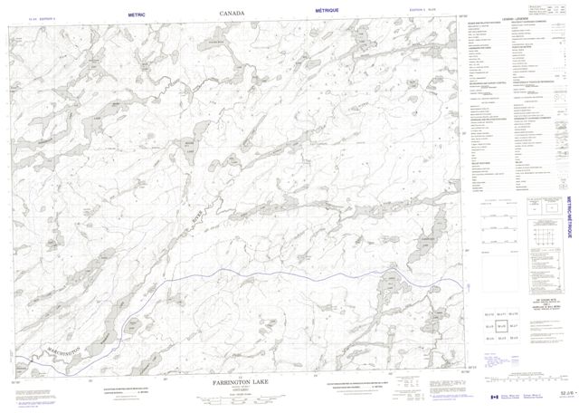 Farrington Lake Topographic Paper Map 052J06 at 1:50,000 scale