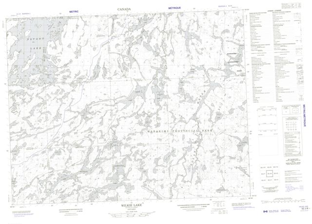 Wilkie Lake Topographic Paper Map 052J08 at 1:50,000 scale