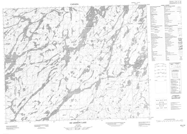De Lesseps Lake Topographic Paper Map 052J10 at 1:50,000 scale