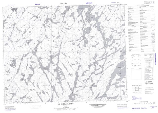 St Raphael Lake Topographic Paper Map 052J11 at 1:50,000 scale