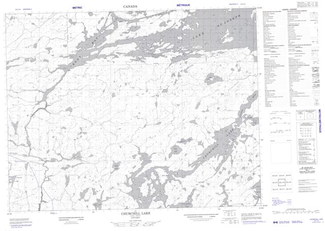 Churchill Lake Topographic Paper Map 052J14 at 1:50,000 scale