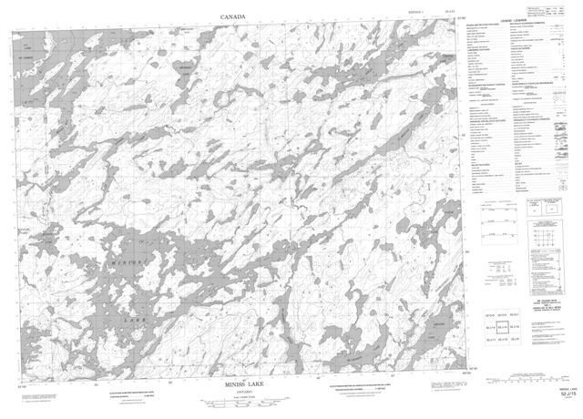 Miniss Lake Topographic Paper Map 052J15 at 1:50,000 scale
