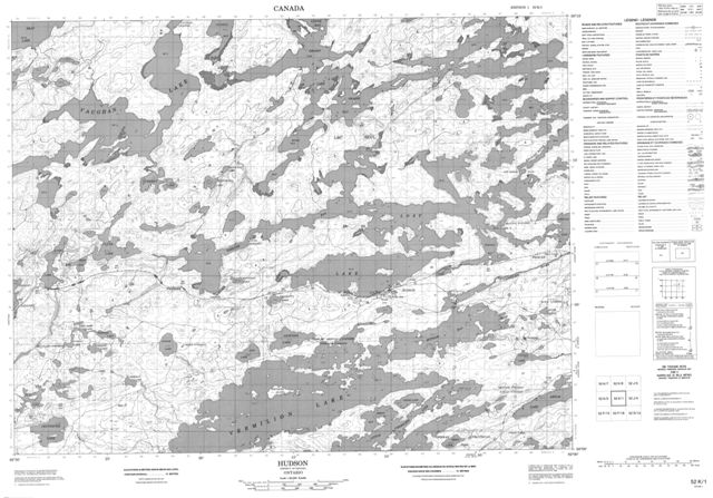 Hudson Topographic Paper Map 052K01 at 1:50,000 scale