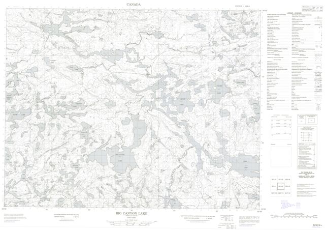 Big Canyon Lake Topographic Paper Map 052K04 at 1:50,000 scale