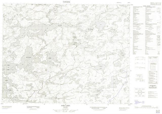 Oak Lake Topographic Paper Map 052K05 at 1:50,000 scale