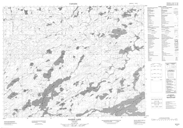 Wapesi Lake Topographic Paper Map 052K09 at 1:50,000 scale