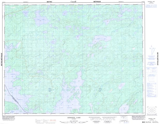 Aerofoil Lake Topographic Paper Map 052K10 at 1:50,000 scale