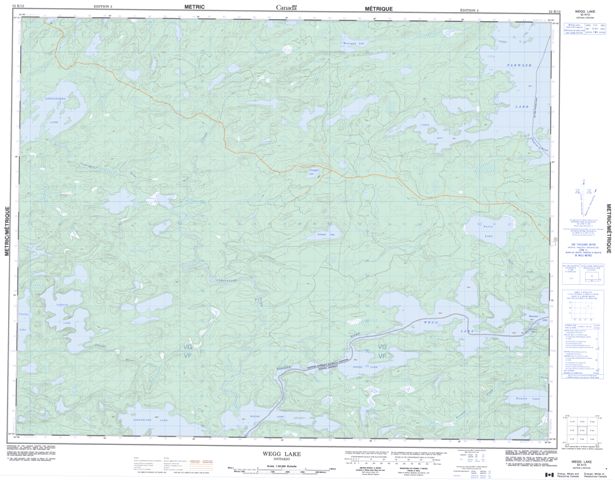 Wegg Lake Topographic Paper Map 052K12 at 1:50,000 scale