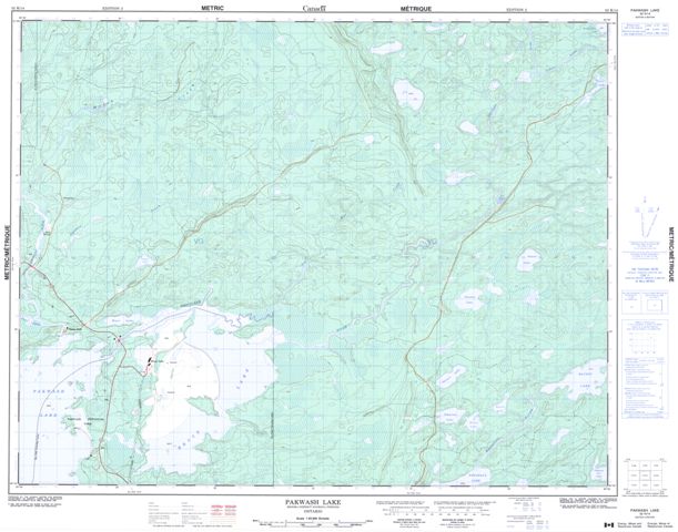 Pakwash Lake Topographic Paper Map 052K14 at 1:50,000 scale