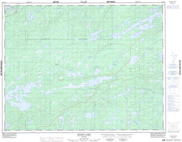 Bluffy Lake Topographic Paper Map 052K15 at 1:50,000 scale