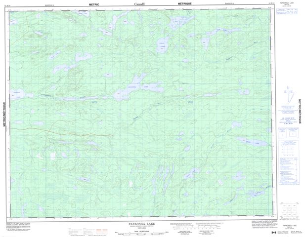 Papaonga Lake Topographic Paper Map 052K16 at 1:50,000 scale