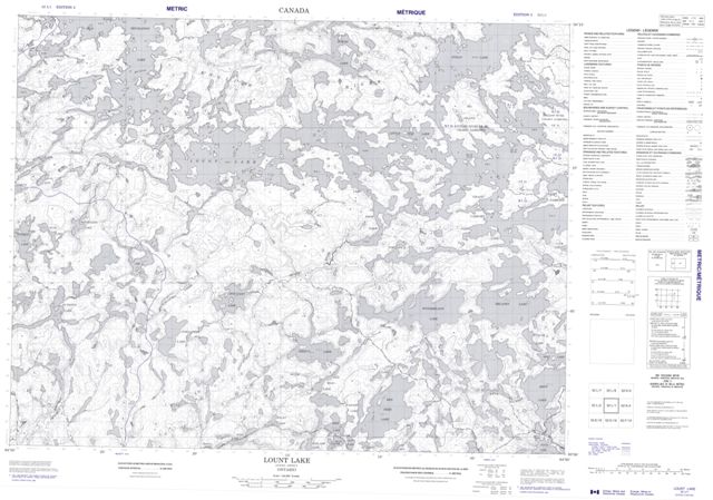 Lount Lake Topographic Paper Map 052L01 at 1:50,000 scale