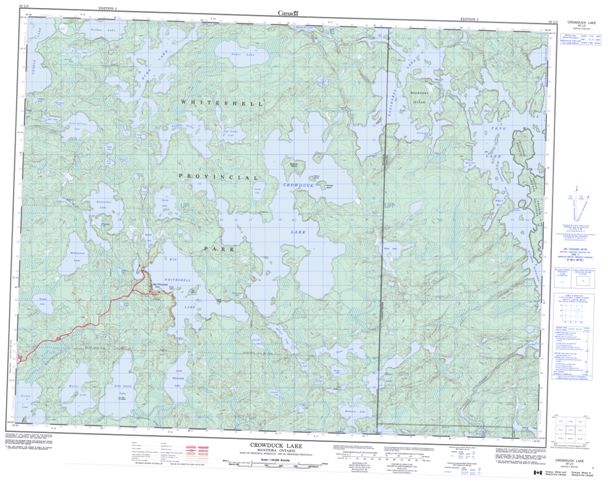 Crowduck Lake Topographic Paper Map 052L03 at 1:50,000 scale
