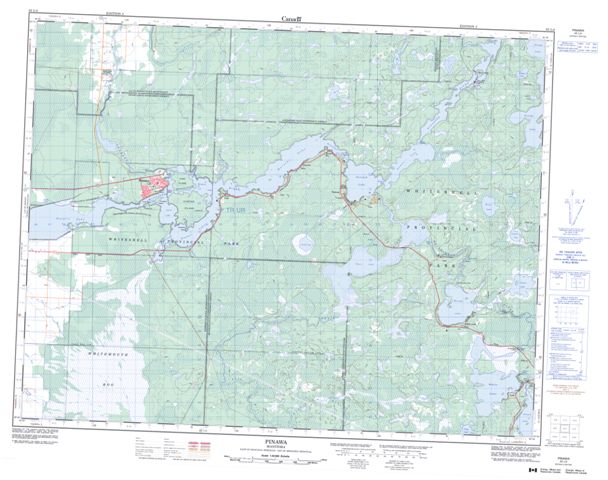 Pinawa Topographic Paper Map 052L04 at 1:50,000 scale
