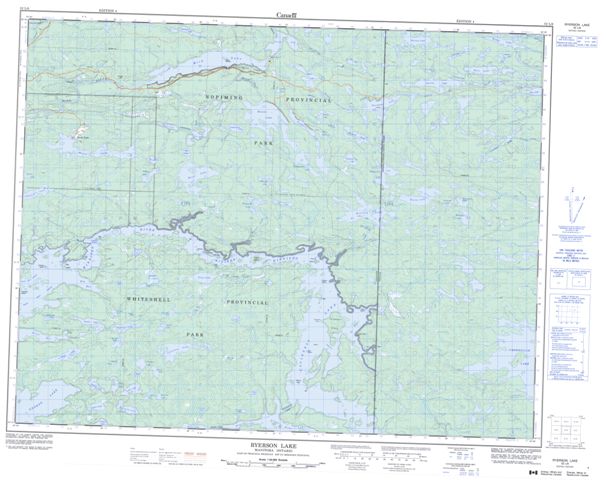 Ryerson Lake Topographic Paper Map 052L06 at 1:50,000 scale