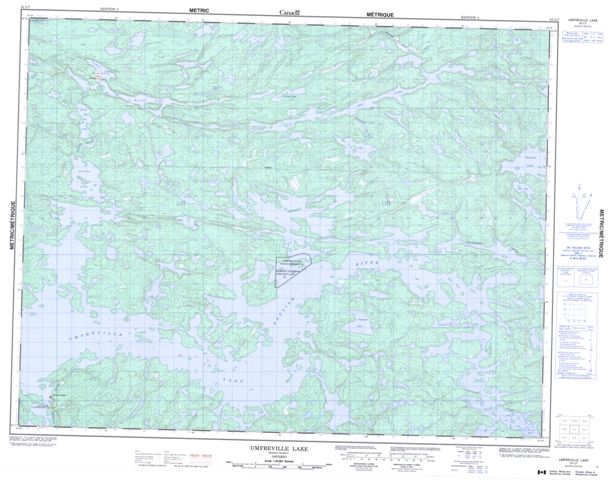Umfreville Lake Topographic Paper Map 052L07 at 1:50,000 scale