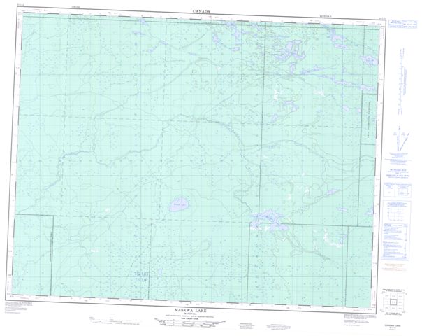 Maskwa Lake Topographic Paper Map 052L12 at 1:50,000 scale