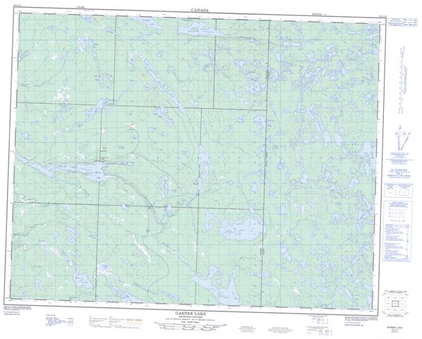 Garner Lake Topographic Paper Map 052L14 at 1:50,000 scale
