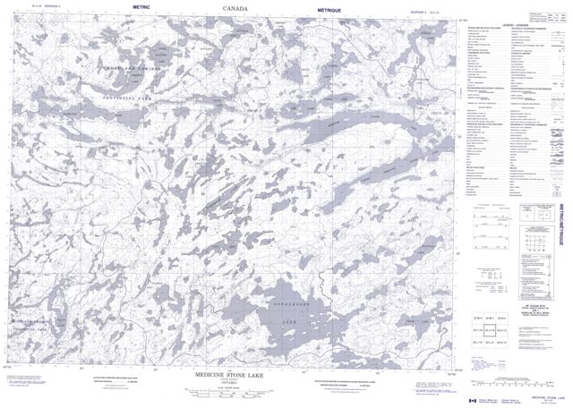 Medicine Stone Lake Topographic Paper Map 052L16 at 1:50,000 scale