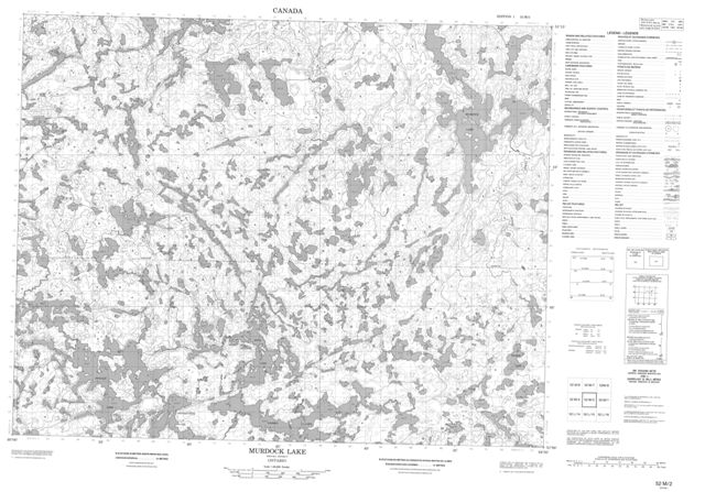 Murdock Lake Topographic Paper Map 052M02 at 1:50,000 scale