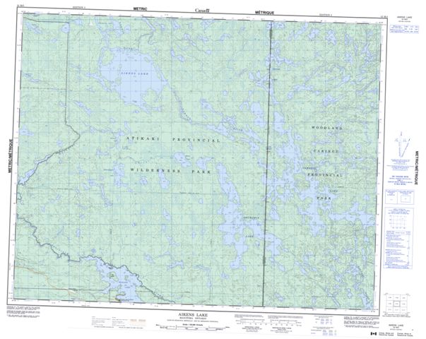 Aikens Lake Topographic Paper Map 052M03 at 1:50,000 scale
