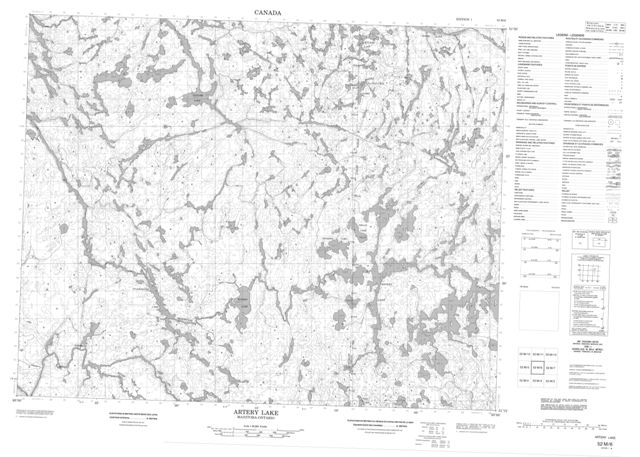 Artery Lake Topographic Paper Map 052M06 at 1:50,000 scale