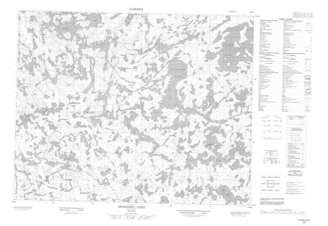 Spoonbill Lake Topographic Paper Map 052M10 at 1:50,000 scale