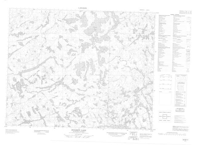 Dogskin Lake Topographic Paper Map 052M11 at 1:50,000 scale