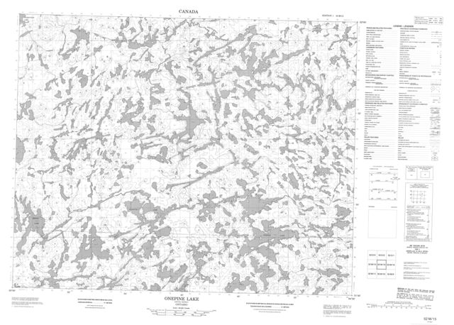 Onepine Lake Topographic Paper Map 052M15 at 1:50,000 scale
