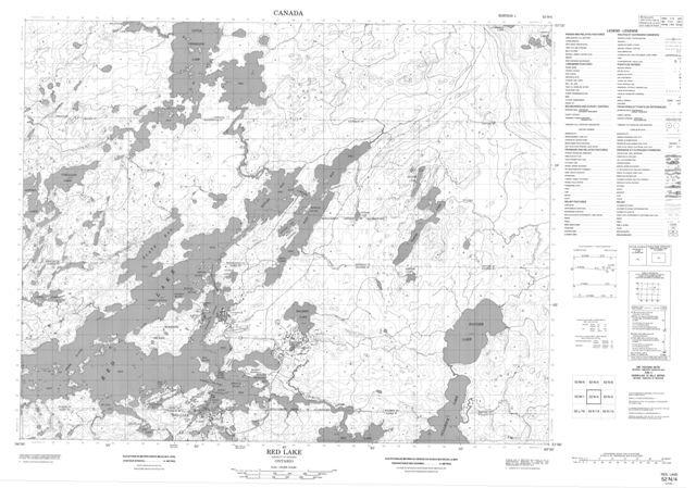 Red Lake Topographic Paper Map 052N04 at 1:50,000 scale